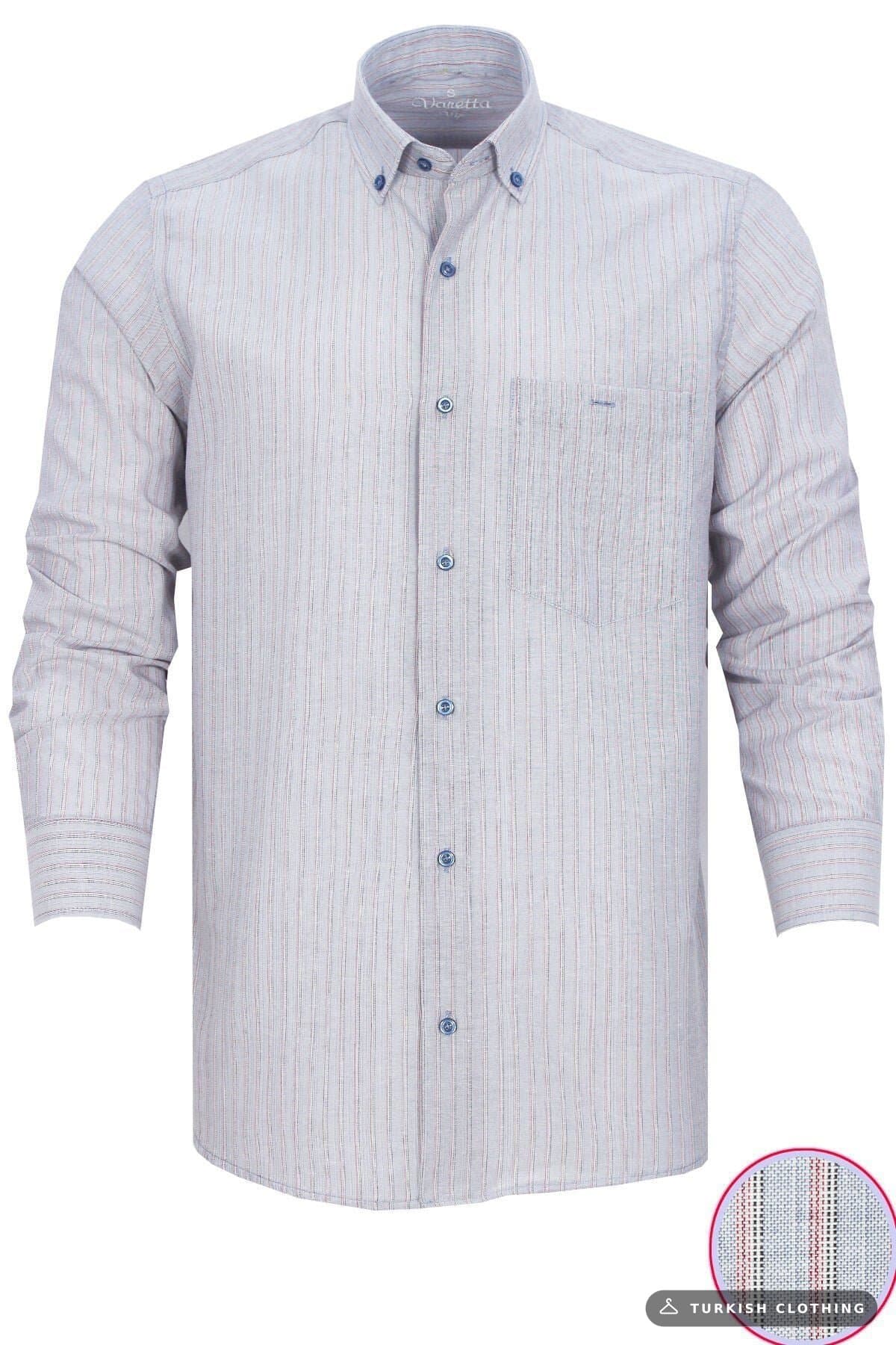 Varetta Men's Soft Blue Striped Long Sleeve Shirt – wholesale Shirts by Varetta, Turkish clothing manufacturer