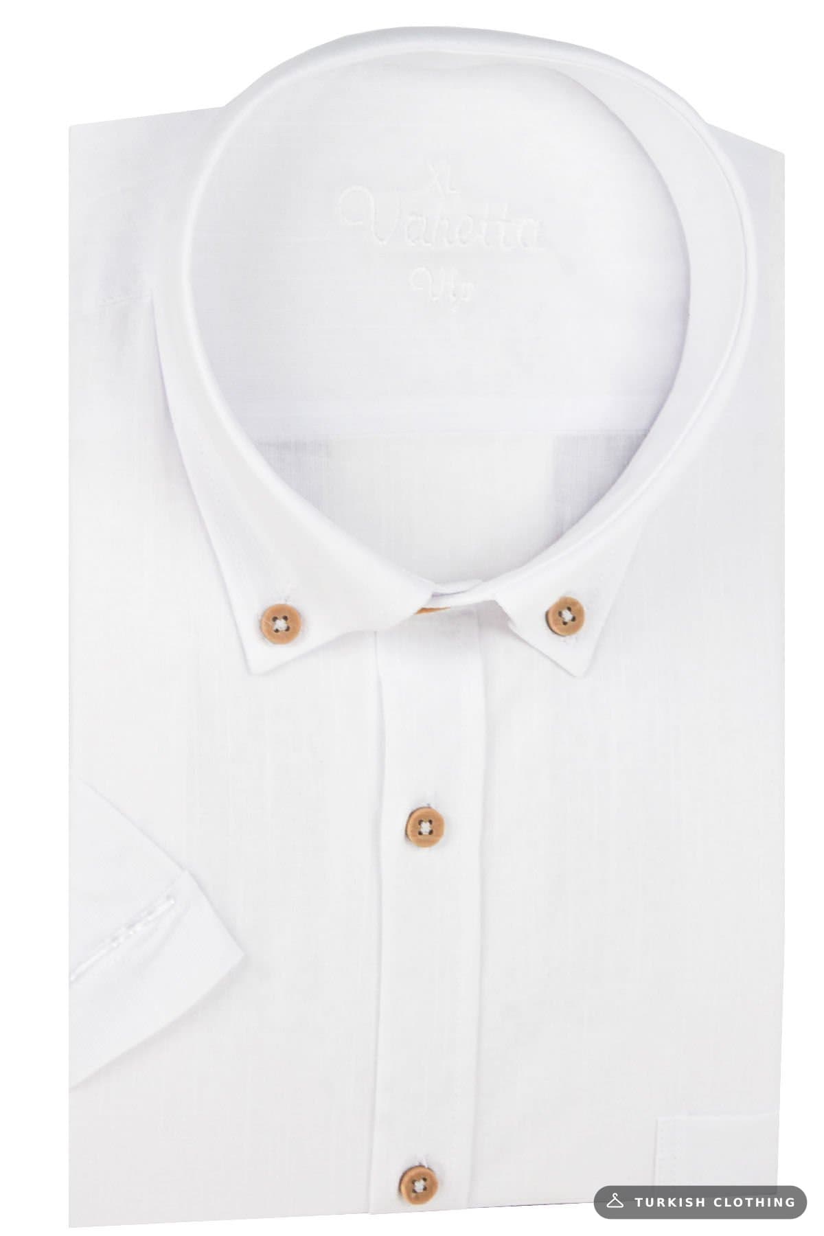Varetta Men's White Linen Short Sleeve Shirt with Pockets – wholesale Shirts by Varetta, Turkish clothing manufacturer