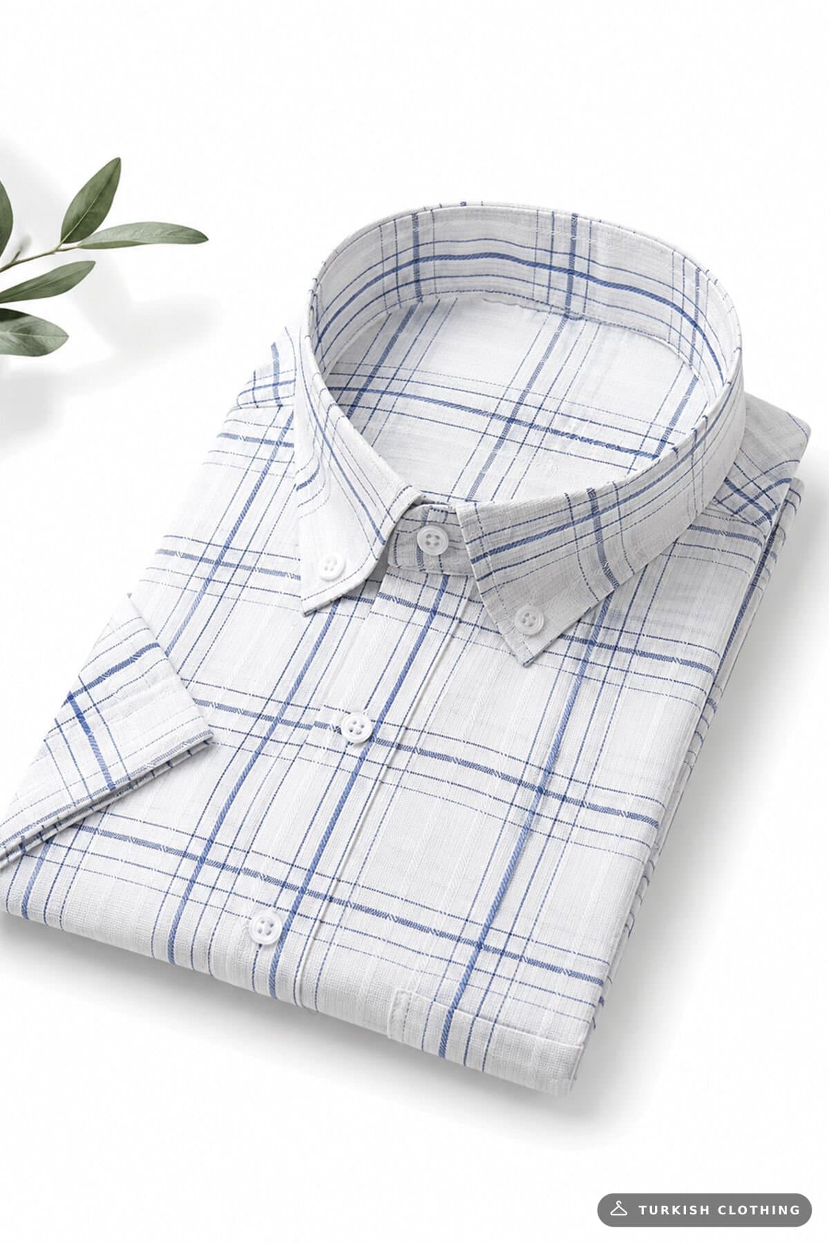 Varetta Men's White Short Sleeve Shirt with Collar Buttons and Pockets Summer – wholesale Shirts by Varetta, Turkish