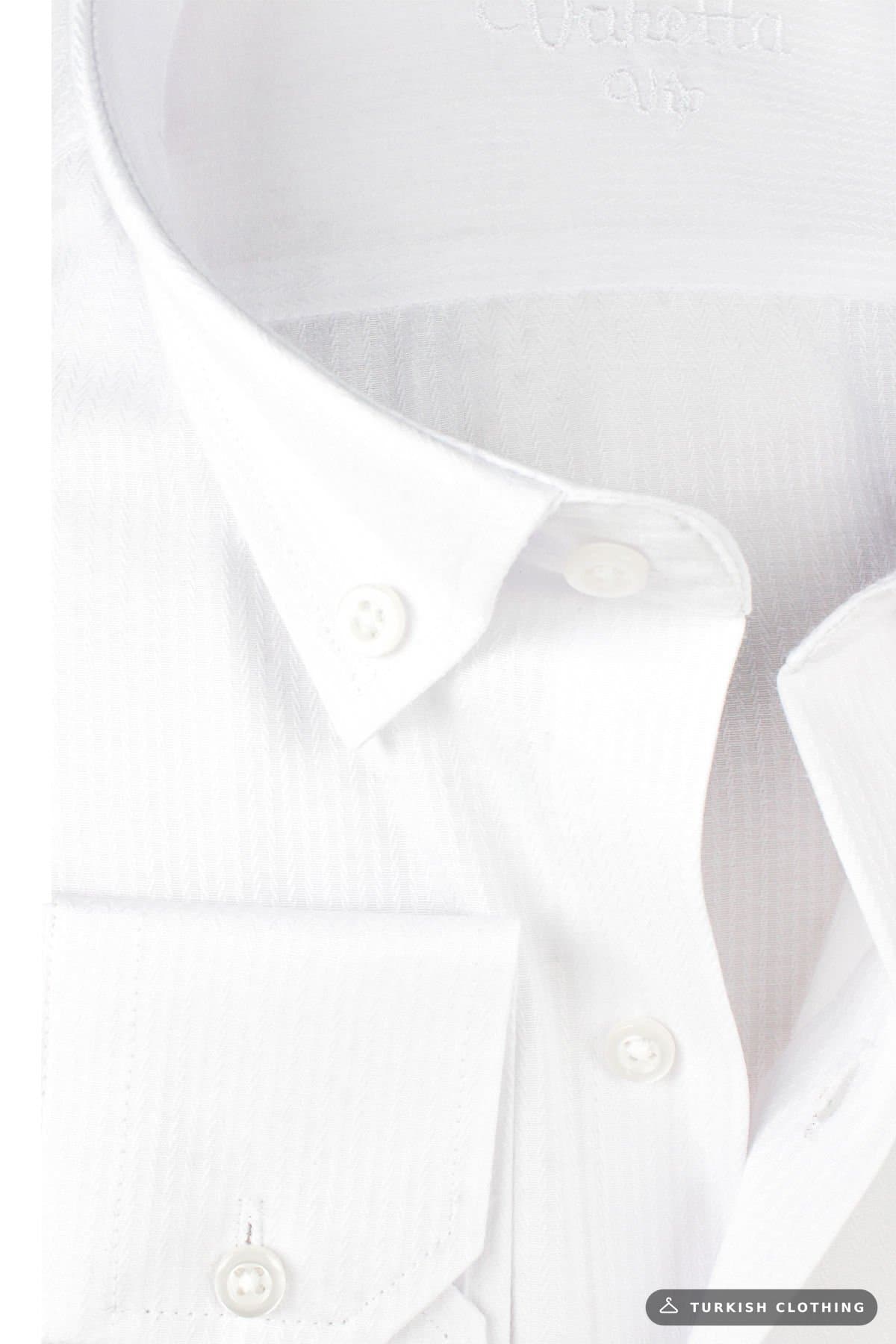 Varetta Men's White Striped Long Sleeve Pocketed Plus Size Shirt – wholesale Shirts by Varetta, Turkish clothing manufacturer